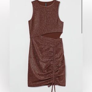 Divided Metallic Brown Top